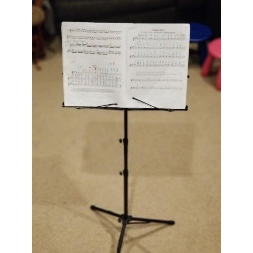Music Stand, 2 in 1 Dual-Use Folding Sheet Music Stand & Desktop Book Stand